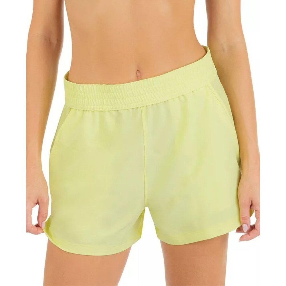 Hurley XL Boardshorts Smocked Waist Swim Shorts Electric Lemon Bikini Bottom - Picture 2 of 8